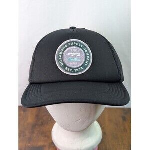 Billabong Supply Co. Black Foam Snapback Trucker Hat Cap Mesh Back Surfwear NWT